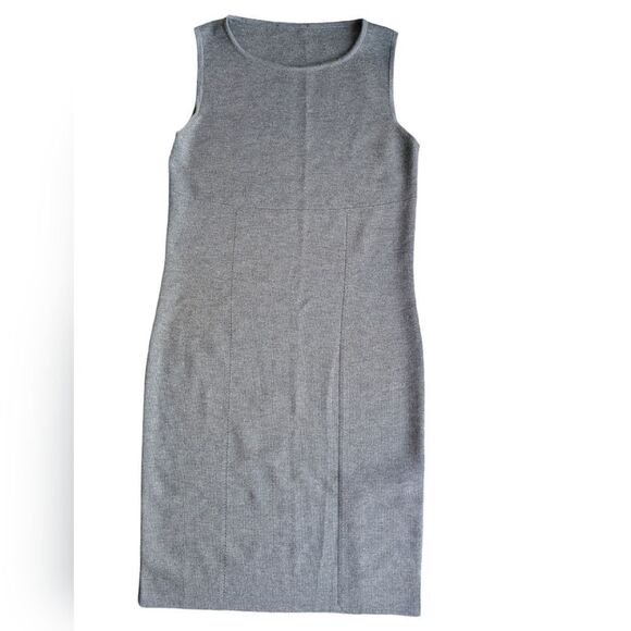 Minimalist grey midi knit sweater dress size S 💯wool NWOT - Picture 2 of 13